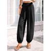 image:imagePRETTYGARDEN Womens 2026 Summer Casual Pants High Waisted Loose Wide Leg Palazzo Pockets Lounge Beach Travel Trousers OutfitsBlack