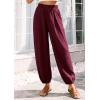 image:imagePRETTYGARDEN Womens 2026 Summer Casual Pants High Waisted Loose Wide Leg Palazzo Pockets Lounge Beach Travel Trousers OutfitsBurgundy