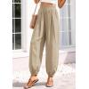 image:imagePRETTYGARDEN Womens 2026 Summer Casual Pants High Waisted Loose Wide Leg Palazzo Pockets Lounge Beach Travel Trousers OutfitsLight Khaki