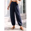 image:imagePRETTYGARDEN Womens 2026 Summer Casual Pants High Waisted Loose Wide Leg Palazzo Pockets Lounge Beach Travel Trousers OutfitsNavy Blue
