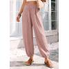 image:imagePRETTYGARDEN Womens 2026 Summer Casual Pants High Waisted Loose Wide Leg Palazzo Pockets Lounge Beach Travel Trousers OutfitsPink