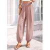 image:imagePRETTYGARDEN Womens 2026 Summer Casual Pants High Waisted Loose Wide Leg Palazzo Pockets Lounge Beach Travel Trousers OutfitsPink
