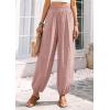 image:imagePRETTYGARDEN Womens 2026 Summer Casual Pants High Waisted Loose Wide Leg Palazzo Pockets Lounge Beach Travel Trousers OutfitsPink
