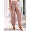 image:imagePRETTYGARDEN Womens 2026 Summer Casual Pants High Waisted Loose Wide Leg Palazzo Pockets Lounge Beach Travel Trousers OutfitsPink