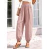 image:imagePRETTYGARDEN Womens 2026 Summer Casual Pants High Waisted Loose Wide Leg Palazzo Pockets Lounge Beach Travel Trousers OutfitsPink