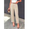 image:imagePRETTYGARDEN Womens Dress Pants Summer 2026 Work Clothes Tapered High Waisted Trousers Slacks Pockets Business Casual OutfitsBeige