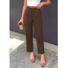 image:imagePRETTYGARDEN Womens Dress Pants Summer 2026 Work Clothes Tapered High Waisted Trousers Slacks Pockets Business Casual OutfitsBrown
