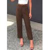 image:imagePRETTYGARDEN Womens Dress Pants Summer 2026 Work Clothes Tapered High Waisted Trousers Slacks Pockets Business Casual OutfitsBrown