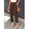 image:imagePRETTYGARDEN Womens Dress Pants Summer 2026 Work Clothes Tapered High Waisted Trousers Slacks Pockets Business Casual OutfitsBrown