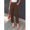 image:imagePRETTYGARDEN Womens Dress Pants Summer 2026 Work Clothes Tapered High Waisted Trousers Slacks Pockets Business Casual OutfitsBrown