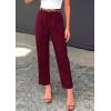 image:imagePRETTYGARDEN Womens Dress Pants Summer 2026 Work Clothes Tapered High Waisted Trousers Slacks Pockets Business Casual OutfitsBurgundy