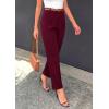 image:imagePRETTYGARDEN Womens Dress Pants Summer 2026 Work Clothes Tapered High Waisted Trousers Slacks Pockets Business Casual OutfitsBurgundy
