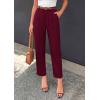 image:imagePRETTYGARDEN Womens Dress Pants Summer 2026 Work Clothes Tapered High Waisted Trousers Slacks Pockets Business Casual OutfitsBurgundy