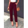 image:imagePRETTYGARDEN Womens Dress Pants Summer 2026 Work Clothes Tapered High Waisted Trousers Slacks Pockets Business Casual OutfitsBurgundy