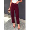 image:imagePRETTYGARDEN Womens Dress Pants Summer 2026 Work Clothes Tapered High Waisted Trousers Slacks Pockets Business Casual OutfitsBurgundy