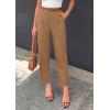 image:imagePRETTYGARDEN Womens Dress Pants Summer 2026 Work Clothes Tapered High Waisted Trousers Slacks Pockets Business Casual OutfitsKhaki