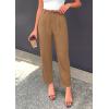 image:imagePRETTYGARDEN Womens Dress Pants Summer 2026 Work Clothes Tapered High Waisted Trousers Slacks Pockets Business Casual OutfitsKhaki
