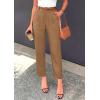 image:imagePRETTYGARDEN Womens Dress Pants Summer 2026 Work Clothes Tapered High Waisted Trousers Slacks Pockets Business Casual OutfitsKhaki