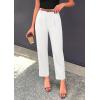 image:imagePRETTYGARDEN Womens Dress Pants Summer 2026 Work Clothes Tapered High Waisted Trousers Slacks Pockets Business Casual OutfitsWhite