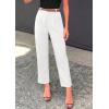 image:imagePRETTYGARDEN Womens Dress Pants Summer 2026 Work Clothes Tapered High Waisted Trousers Slacks Pockets Business Casual OutfitsWhite