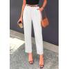 image:imagePRETTYGARDEN Womens Dress Pants Summer 2026 Work Clothes Tapered High Waisted Trousers Slacks Pockets Business Casual OutfitsWhite