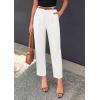 image:imagePRETTYGARDEN Womens Dress Pants Summer 2026 Work Clothes Tapered High Waisted Trousers Slacks Pockets Business Casual OutfitsWhite