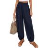 image:imagePRETTYGARDEN Womens 2026 Summer Casual Pants High Waisted Loose Wide Leg Palazzo Pockets Lounge Beach Travel Trousers OutfitsNavy Blue