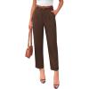 image:imagePRETTYGARDEN Womens Dress Pants Summer 2026 Work Clothes Tapered High Waisted Trousers Slacks Pockets Business Casual OutfitsBrown