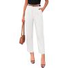 image:imagePRETTYGARDEN Womens Dress Pants Summer 2026 Work Clothes Tapered High Waisted Trousers Slacks Pockets Business Casual OutfitsWhite