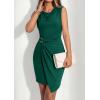 image:imagePRETTYGARDEN Cocktail Dresses for Women Wedding Guest Summer 2026 Spring Short Formal Ruched Bodycon Mini Cowl Neck DressDark Green