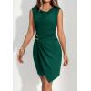 image:imagePRETTYGARDEN Cocktail Dresses for Women Wedding Guest Summer 2026 Spring Short Formal Ruched Bodycon Mini Cowl Neck DressDark Green