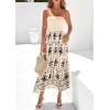 image:imagePRETTYGARDEN Summer Dresses for Women 2026 Floral Patchwork Strapless Tube Long Flowy Dress Beach Vacation ClothesFloral Apricot Black