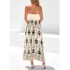 image:imagePRETTYGARDEN Summer Dresses for Women 2026 Floral Patchwork Strapless Tube Long Flowy Dress Beach Vacation ClothesFloral Apricot Black