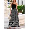 image:imagePRETTYGARDEN Summer Dresses for Women 2026 Floral Patchwork Strapless Tube Long Flowy Dress Beach Vacation ClothesFloral Black