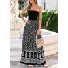 image:imagePRETTYGARDEN Summer Dresses for Women 2026 Floral Patchwork Strapless Tube Long Flowy Dress Beach Vacation ClothesFloral Black
