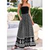 image:imagePRETTYGARDEN Summer Dresses for Women 2026 Floral Patchwork Strapless Tube Long Flowy Dress Beach Vacation ClothesFloral Black