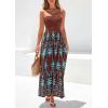 image:imagePRETTYGARDEN Summer Dresses for Women 2026 Floral Patchwork Strapless Tube Long Flowy Dress Beach Vacation ClothesFloral Brown Blue