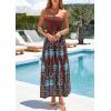image:imagePRETTYGARDEN Summer Dresses for Women 2026 Floral Patchwork Strapless Tube Long Flowy Dress Beach Vacation ClothesFloral Brown Blue