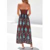 image:imagePRETTYGARDEN Summer Dresses for Women 2026 Floral Patchwork Strapless Tube Long Flowy Dress Beach Vacation ClothesFloral Brown Blue