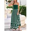 image:imagePRETTYGARDEN Summer Dresses for Women 2026 Floral Patchwork Strapless Tube Long Flowy Dress Beach Vacation ClothesFloral Green White