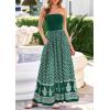 image:imagePRETTYGARDEN Summer Dresses for Women 2026 Floral Patchwork Strapless Tube Long Flowy Dress Beach Vacation ClothesFloral Green White