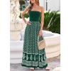 image:imagePRETTYGARDEN Summer Dresses for Women 2026 Floral Patchwork Strapless Tube Long Flowy Dress Beach Vacation ClothesFloral Green White