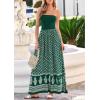 image:imagePRETTYGARDEN Summer Dresses for Women 2026 Floral Patchwork Strapless Tube Long Flowy Dress Beach Vacation ClothesFloral Green White