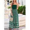image:imagePRETTYGARDEN Summer Dresses for Women 2026 Floral Patchwork Strapless Tube Long Flowy Dress Beach Vacation ClothesFloral Green White