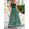 image:imagePRETTYGARDEN Summer Dresses for Women 2026 Floral Patchwork Strapless Tube Long Flowy Dress Beach Vacation ClothesFloral Green White
