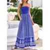 image:imagePRETTYGARDEN Summer Dresses for Women 2026 Floral Patchwork Strapless Tube Long Flowy Dress Beach Vacation ClothesFloral Royal Blue White