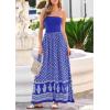 image:imagePRETTYGARDEN Summer Dresses for Women 2026 Floral Patchwork Strapless Tube Long Flowy Dress Beach Vacation ClothesFloral Royal Blue White