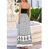 image:imagePRETTYGARDEN Summer Dresses for Women 2026 Floral Patchwork Strapless Tube Long Flowy Dress Beach Vacation ClothesFloral White Black