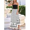 image:imagePRETTYGARDEN Summer Dresses for Women 2026 Floral Patchwork Strapless Tube Long Flowy Dress Beach Vacation ClothesFloral White Black