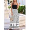 image:imagePRETTYGARDEN Summer Dresses for Women 2026 Floral Patchwork Strapless Tube Long Flowy Dress Beach Vacation ClothesFloral White Black